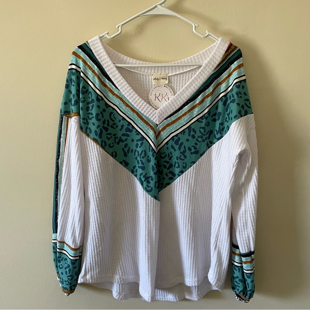Multi colored, boutique, lightweight, sweater. Size small